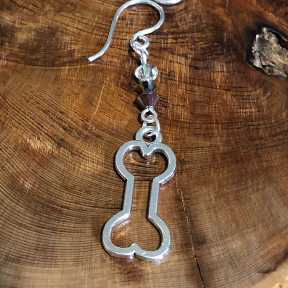 Dog Bone Earrings - Dog Jewelry, Dog Gifts, Puppy - Picture 4 of 4